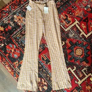 Free People gingham flare pants